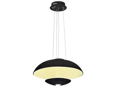 Projeto de Suspensão Led Dome Preto 24W Eq. 192W Diam. 450Mm