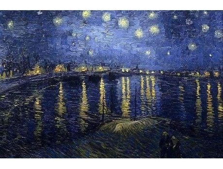 Pintar com Diamantes FIGURED'ART com Moldura 40X50Cm Van Gogh Noite Estrelada Sobre O Rodano Dp-630-Y