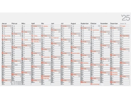 Calendário de Parede RIDO IDÉ Calendário de Pôster Jovem Design Xl 2025