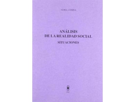 Livro Análisis de la realidad social : situaciones de Núria Codina I Solã (Espanhol)