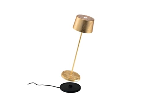 Olivia Pro Candeeiro de Mesa Led Gold Leaf Recarregável e Regulável ZAFFERANO