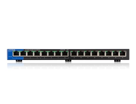 Switch de Rede LGS116P 1000 Mbit/s (PoE) Preto - 