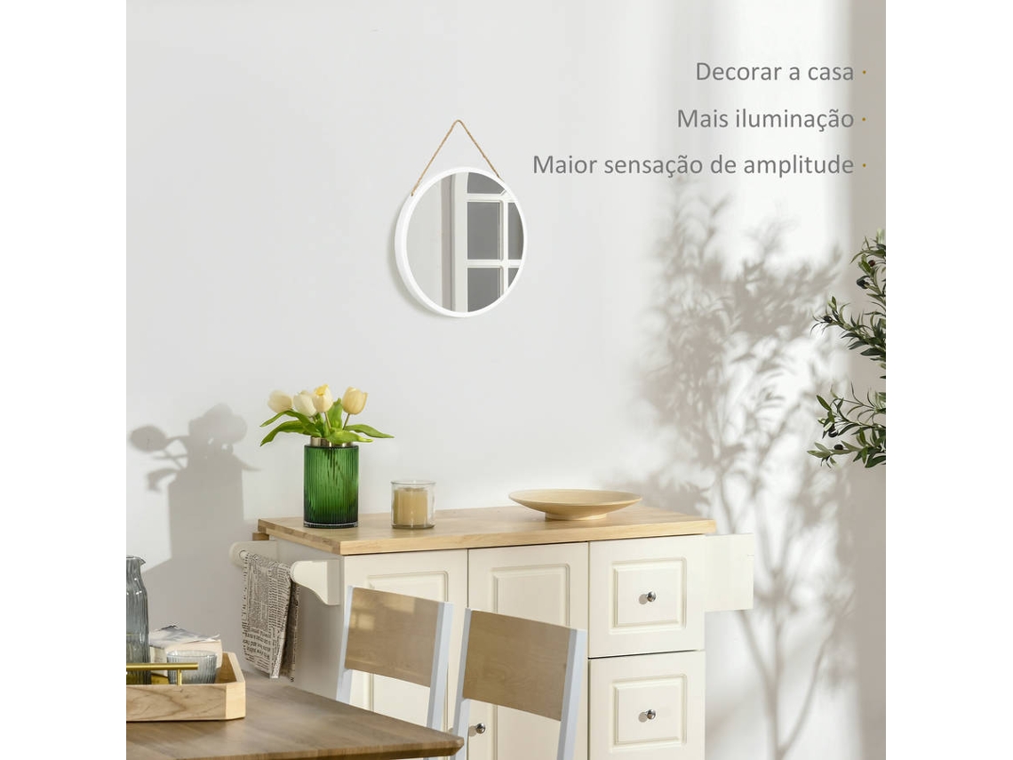 Espelho Decorativo Homcom V Wt X X Cm Branco Worten Pt