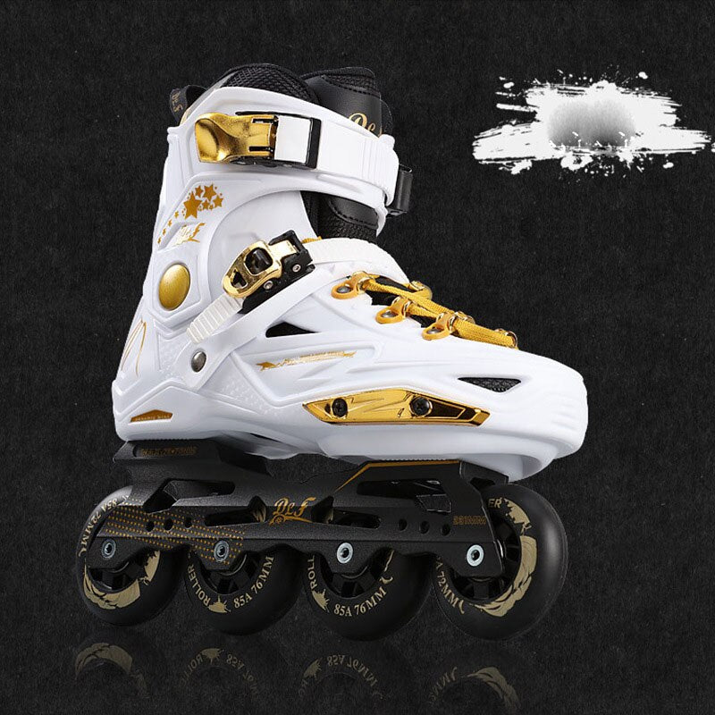 Patins em Linha Profissionais de Alta Qualidade SLOWMOOSE (Ouro Branco -  37)