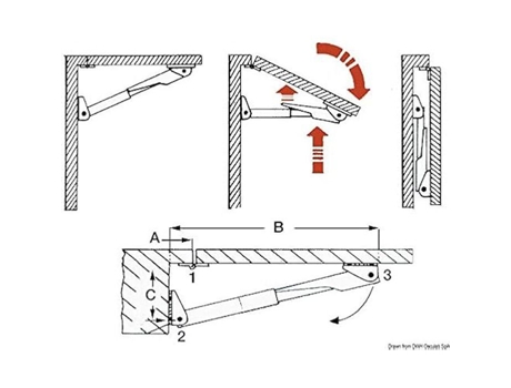 Suporte para Mesa Dobrável Rakego 140 kg 28/40 Mm OSCULATI