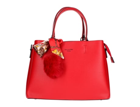 GALLANTRY Bolsa com Pompom e Cachecol Vermelho