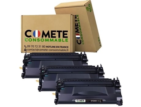 26X Cf226X 3 Toner Compatível Hp Cf226X 26X Cf226A 26A para Laserjet Pro Mfp M402Dn M402N M426Dw M426Fdw M426Fdn M402… COMETE CONSOMMABLE