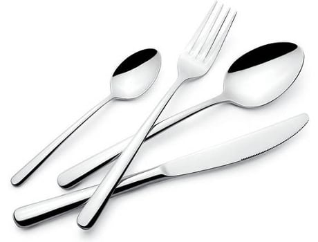  Lagostina 014436650524 Cutlery Set, Stainless Steel, Set of 24  : Home & Kitchen