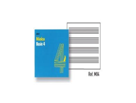 Cuaderno 4º Musica Basic 4 Pentagramas 20Mm/Pagina 10 Hojas