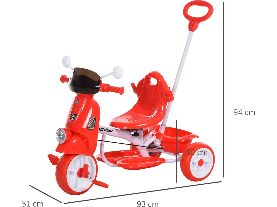 Moto elétrica de brincar para crianças vermelha HomCom 370-102RD - Comprar  com preços económicos