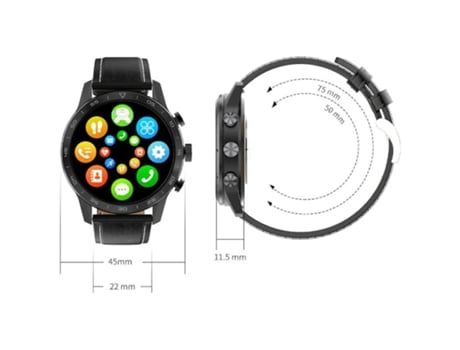 KK70 Pulseira de Couro - Smartwatch Preto