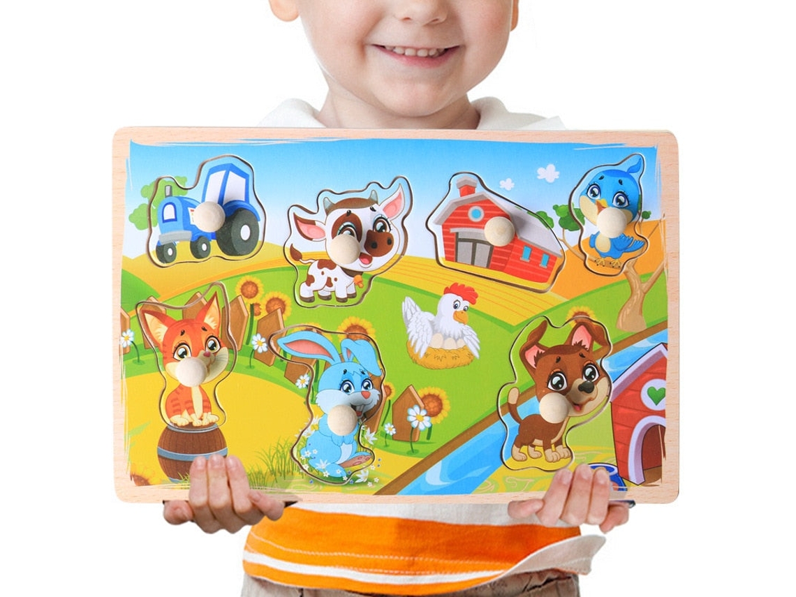 Quebra-Cabeça de Madeira para Crianças Brinquedos SLOWMOOSE Montessori de  Educação Infantil 1 (1)
