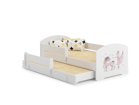 Cama dupla 160 x 80 com colchões e estrados incluídos Kobi Luk Girl with unicorn