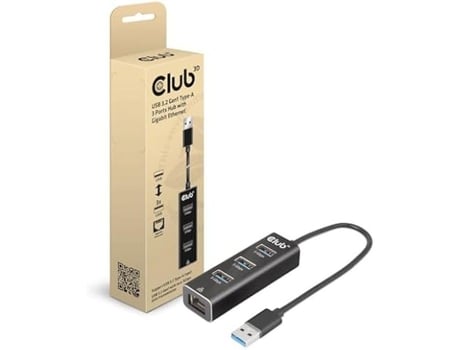 Csv-1430A Hub Usb 3.2 Gen1 Tipo a de 3 Portas com Gigabit Ethernet