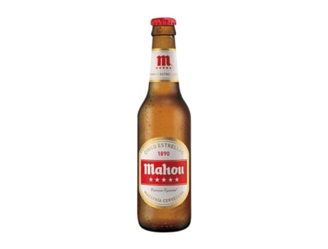 Cerveja MAHOU 5 Estrellas Garrafa Pequena (0.25 L - 24 Unidades)