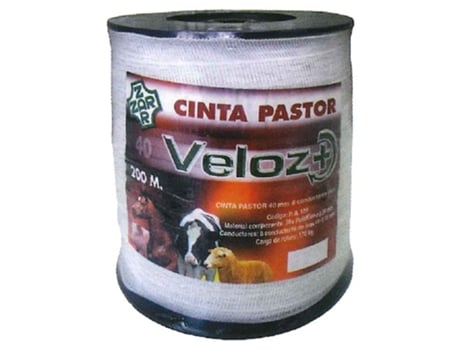 VELOZ Rollo Cinta para Pastor Eléctrico 40 Mm X 200 Metros