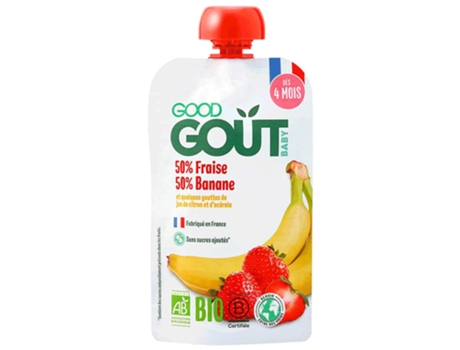 GOOD GOÛT Fresa Plátano de 4 Meses Orgánico 120 G