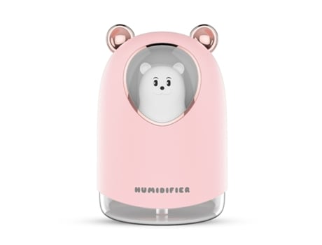 Humidificador VANJL Difusor de Óleo de Aroma Pulverizador de Névoa Urso Bonito dos Desenhos Animados 300Ml-Rosa