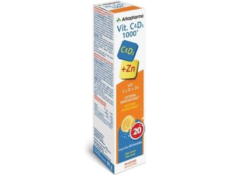 Vitamina C e D3 1000 mg + Zinco 20 Comprimidos