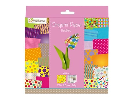 Papel Origami AVENUE MANDARINE 30 Padroes Bolas 20X20cm 60Fl Am52506