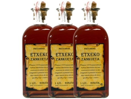 Licor BARAÑANO Pacharán Barañano Etxeko Zankueta (1 L - 3 unidades)