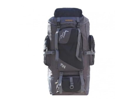 Mochila de caminhada para viagem montanhismo escalada acampamento trekking 90L masculino feminino mochila à prova d'água preto/cinza ASINAIDI