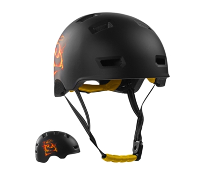 Capacete de Skate e Bicicleta Serpente Laranja M54-57 Cm Certificado En1078 CRAZY SAFETY