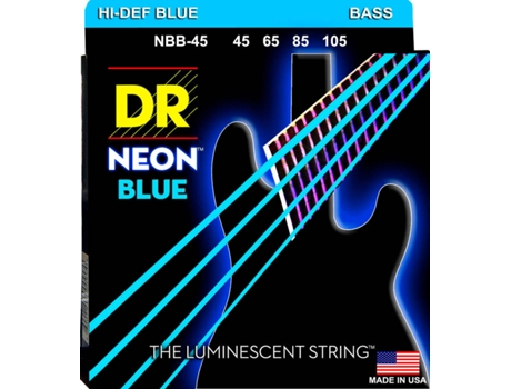 Jogo de Cordas Baixo Elétrico DR NBB-45 Neon Blue (.045 - .065 - .085 - .0105 - Níquel)