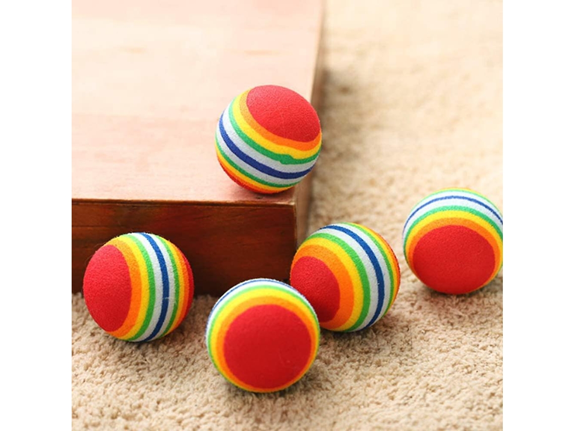 1pc Brinquedo Para Gatos Bola De Espuma EVA Macia Com Penas Bolas De  Brinquedo Coloridas Arco