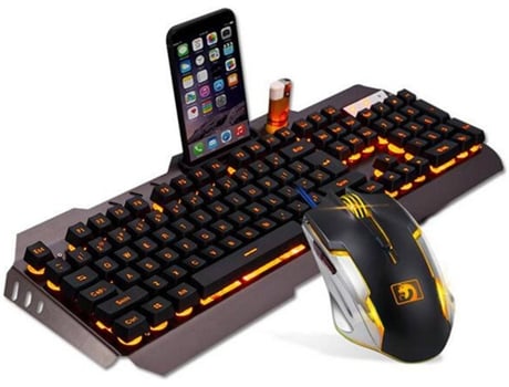 Teclado + Rato Gaming CHAOCHUANG Bg00085762-Orangelight (Preto)