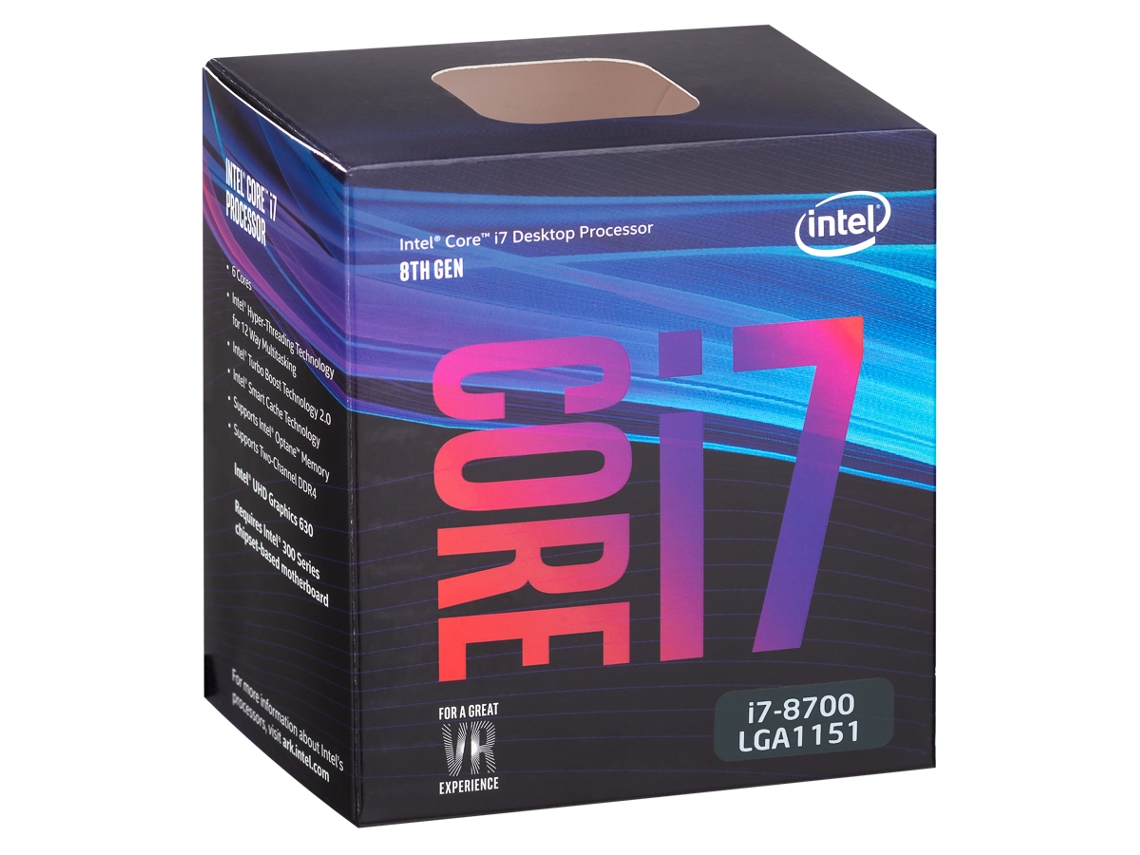 Processador INTEL-Core i7-8700 (Socket LGA1151 - Hexa-Core - 3.2 GHz) 