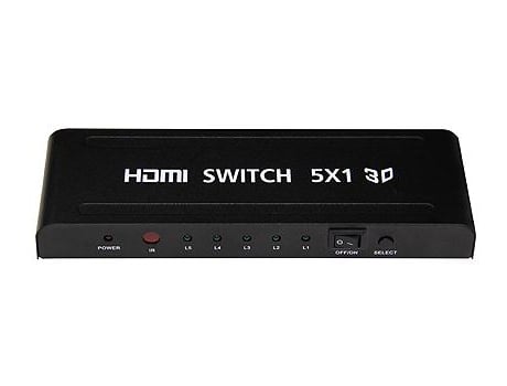 Hdmi Switch 5X1 YATEK Yk-0501 Suporta Sinal 3D Seleccione Amplifique e Hdmi