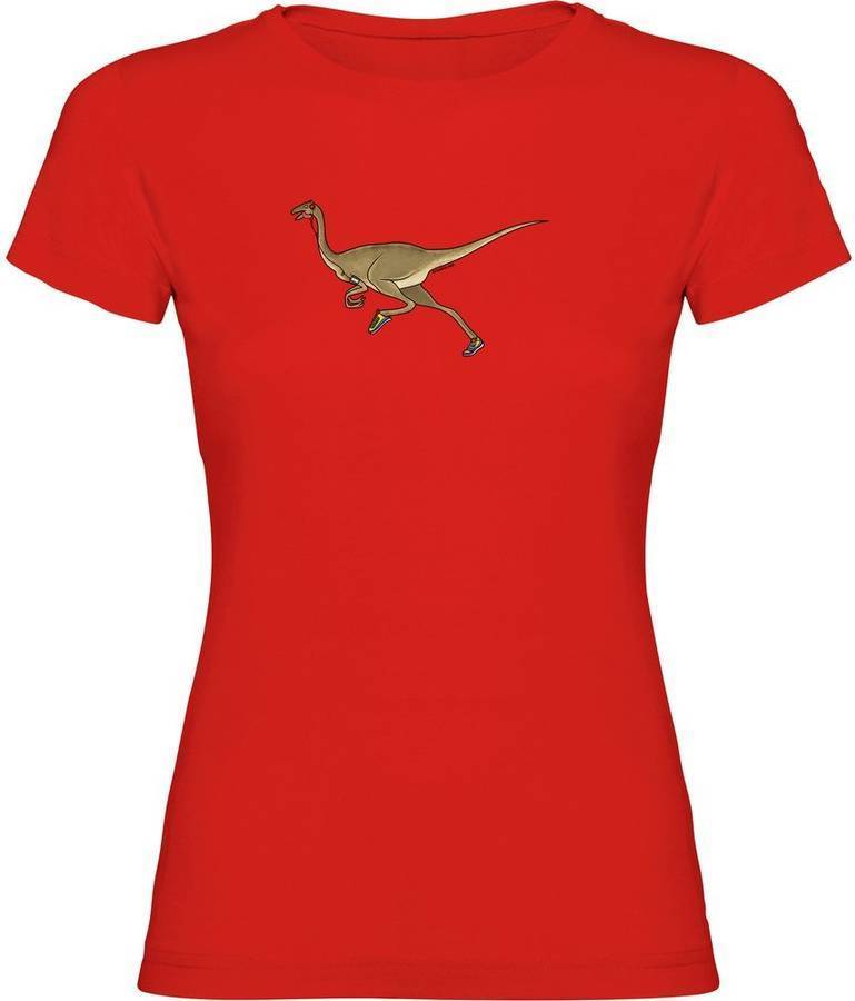 T-shirt para Mulher KRUSKIS Dino Run Vermelho para Corrida (L)