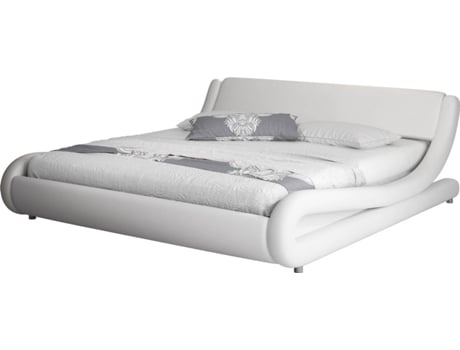 Cama de Casal  (218x154x66 cm - Melamina - Branco)