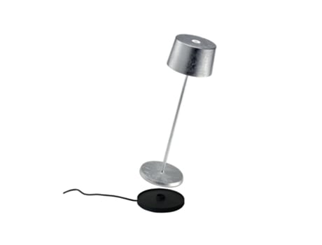 Olivia Pro Silver Leaf Led Candeeiro de Mesa Recarregável e Regulável ZAFFERANO