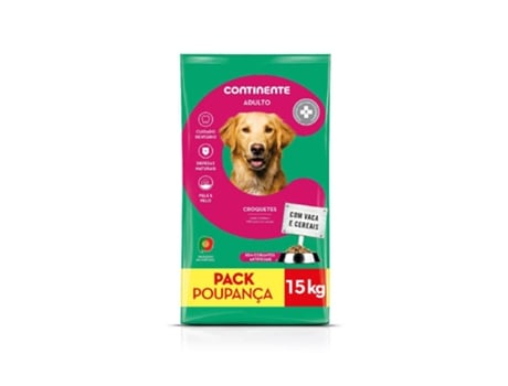 Ração Para Cão Adulto Croquetes Pack Poupança CONTINENTE 15 kg