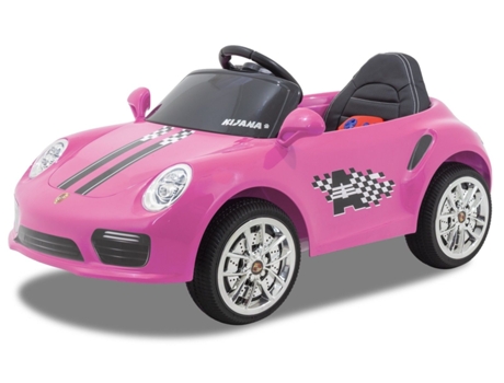 Carro Elétrico para Crianças KIJANA Speedy Porsche Rosa 0-6 Anos 12V