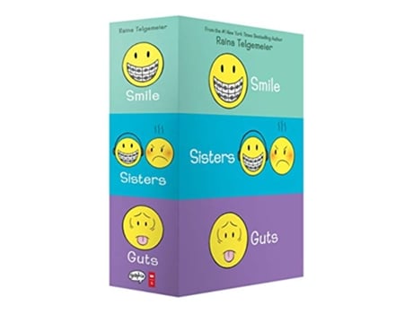 Livro SmileSistersGuts Box Set de Raina Telgemeier (Inglês)