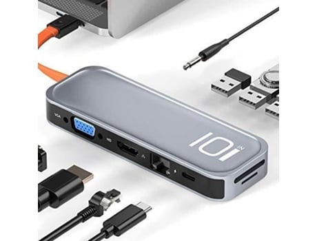 Hub USB-C AD HDMI-VGA 10 em 1 ROCK