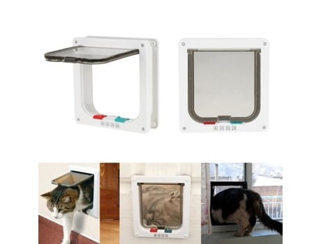 Drfeify Smart Pet Door L 4 portas com fechadura pequena porta para animais de estimação para animais de estimação DRFEIFY