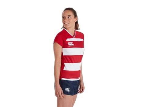 Camisola de Mulher para Rugby CANTERBURY Riscas Vapodri Evader Vermelho (L)