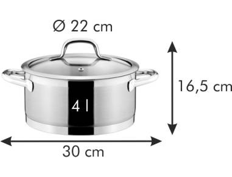 Tacho  President com tampa (22 cm -  4.0 l)