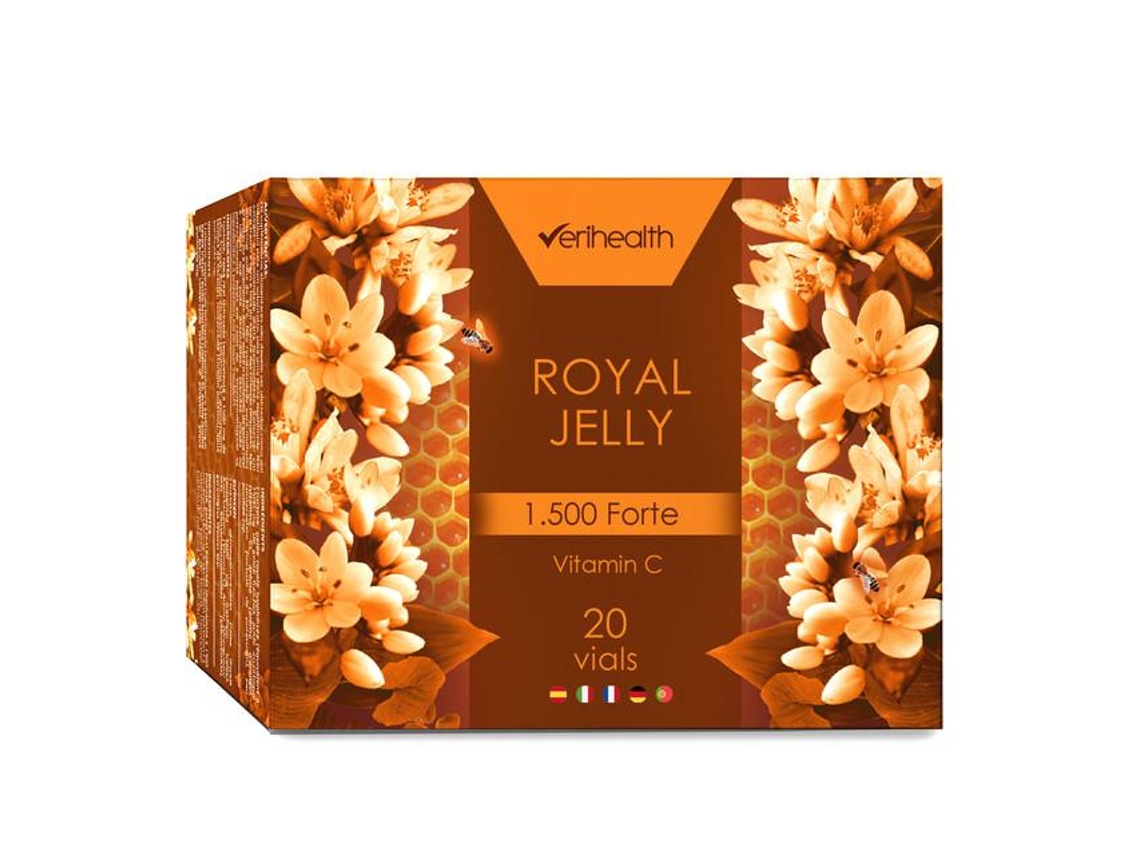 Verihealth Freeze Dried Royal Jelly Men Energy With Vitamin C And Pomegranate Juice Enhances Mental Physical Performance Provides Strengthes And Energy 20 Vials Take 1 Vial Day Preferably On An Empty ...