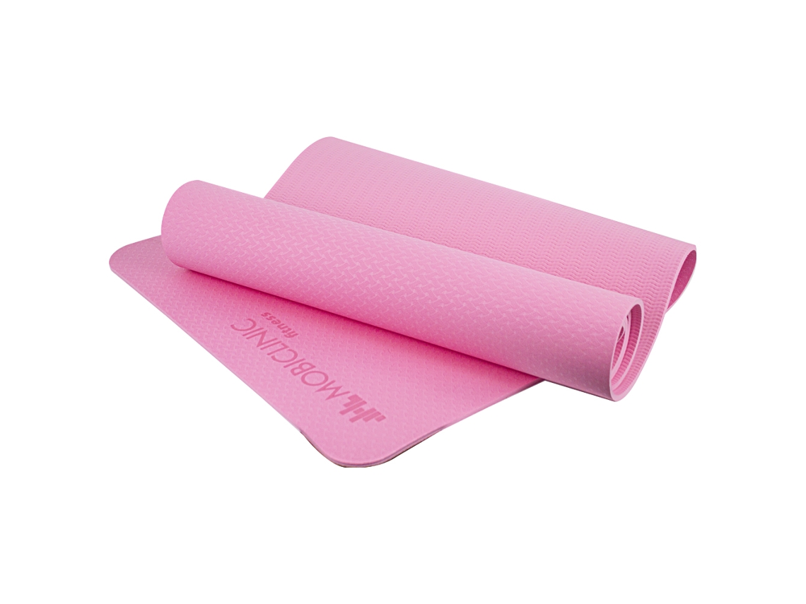 Tapete de Yoga Antiderrapante MOBICLINIC Flexível EY-01 Lavável Ecológico  TPE Rosa (181x61x0,6 cm)
