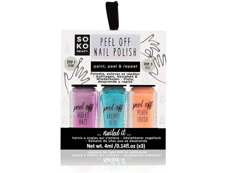 verniz de unhas Peel Off  (3 uds)