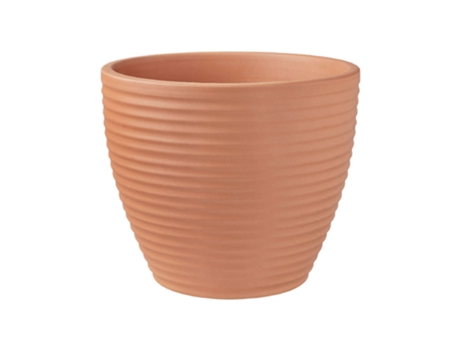 Vaso Ondulado Barro 27Cm Terracota