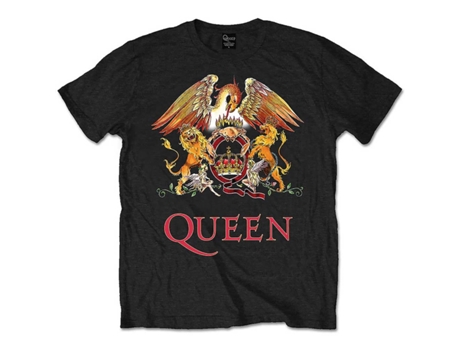 T-Shirt ROCK OFF Queen - Classic Crest Preto (Tamanho: XXL)