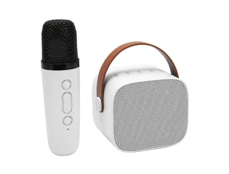 TBEST Mini Conjunto de Karaokê Mini Conjunto de Máquina de Karaokê Suporte Bluetooth Aux Cartão de Memória Usb Alto-Falante Do Computador Branco