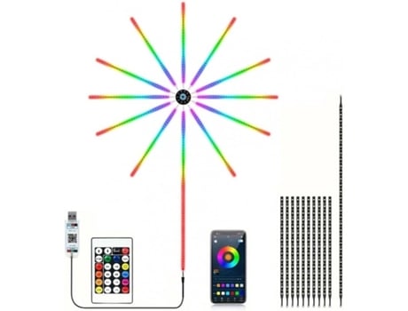 O Diodo Emissor De Luz Do Rgb Ilumina O Controle De Som Esperto Do App De Bluetooth Das Cores Dos Fogos De Artifício Da Tira Da Luz COSHANO