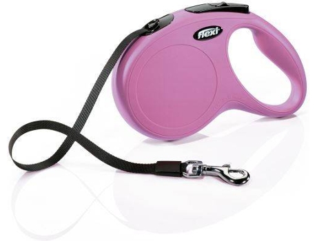 Trela para Cães  Extensível (Rosa - 5m - 1 Un - Até: 25 Kg - M - Porte Médio)